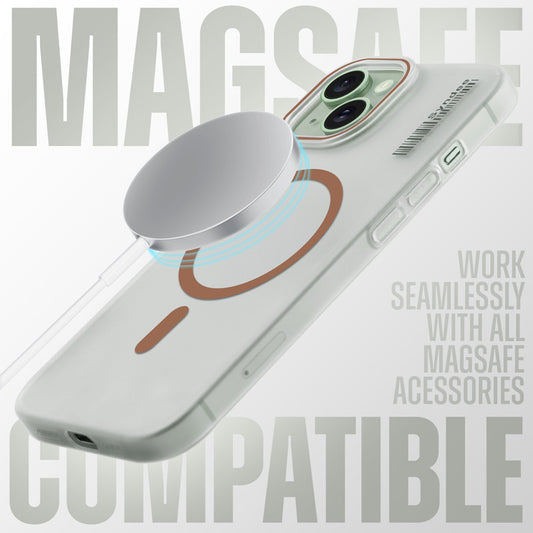 Elegant Frosted Matte Slim Back With MagSafe Support Back Case For Apple iPhone 15