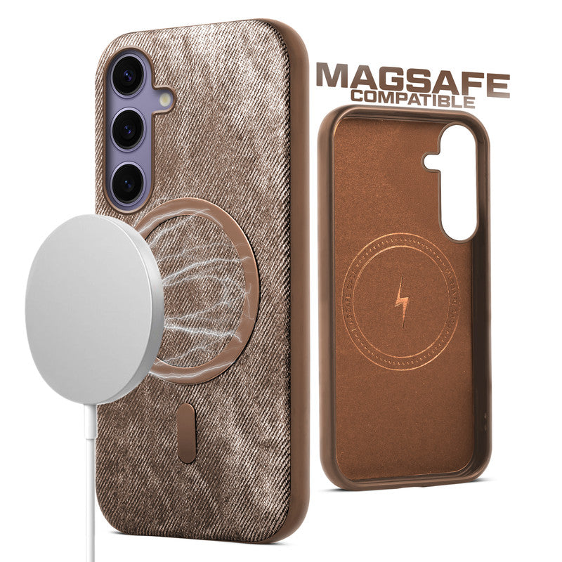Classic Denim Finish Back Case For Samsung S24 5G With Wireless Charging Support Support