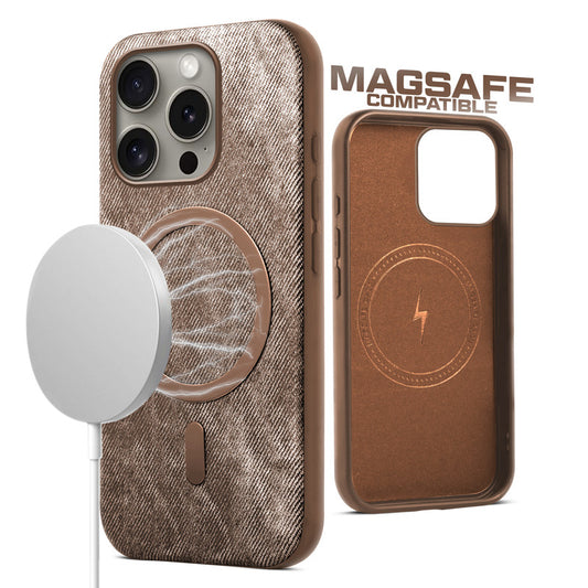 Classic Denim Finish Back Case For Apple iPhone 15 Pro With MagSafe Support