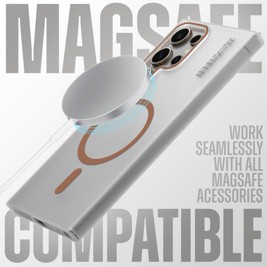 New Elegant Frosted Matte Slim Back With MagSafe Support Back Case For Samsung S22 Ultra 5G