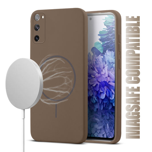 Liquid Silicon With Microfiber Lining Back Case For Samsung S20 FE 5G (MagSafe Compatible)
