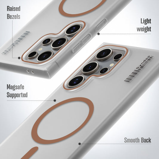 New Elegant Frosted Matte Slim Back With MagSafe Support Back Case For Samsung S22 Ultra 5G