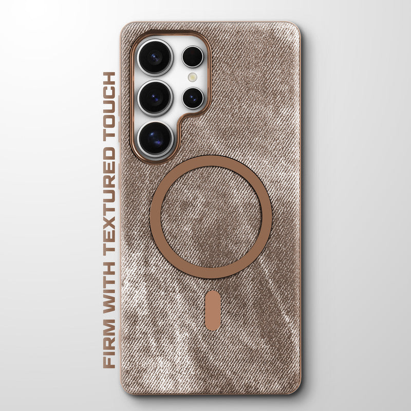 Classic Denim Finish Back Case For Samsung S24 Ultra 5G With Wireless Charging Support Support