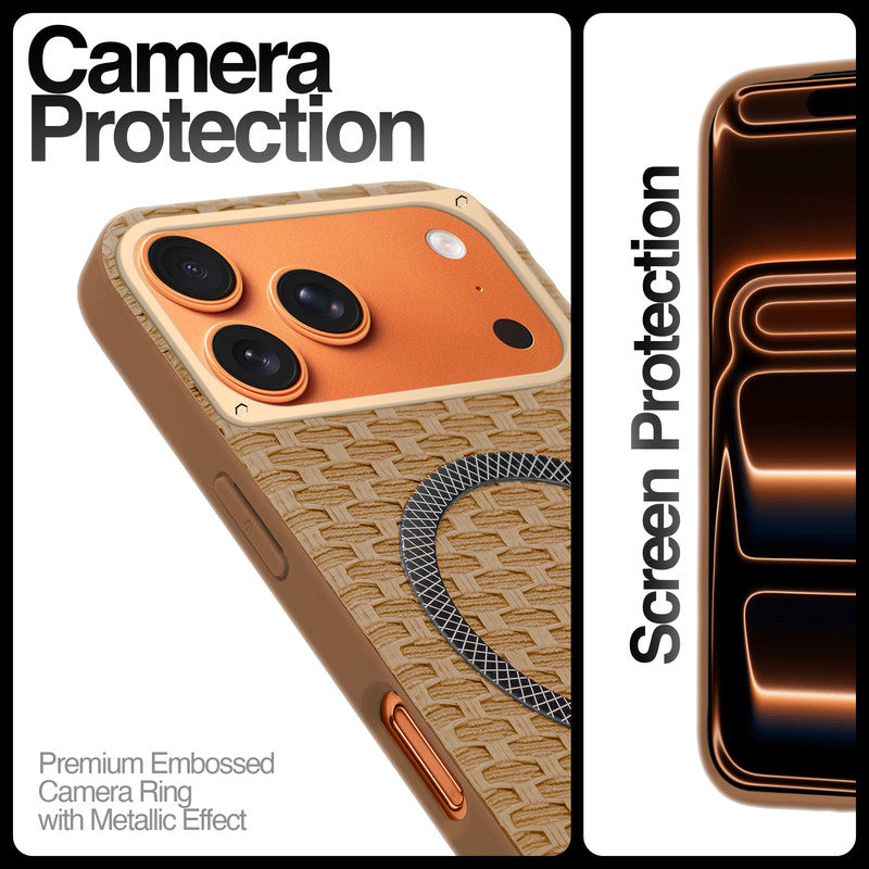 Rugged Silicone Grip Mobile Back Cover Case For Apple iPhone 17 Pro With Wireless Charging Support Support