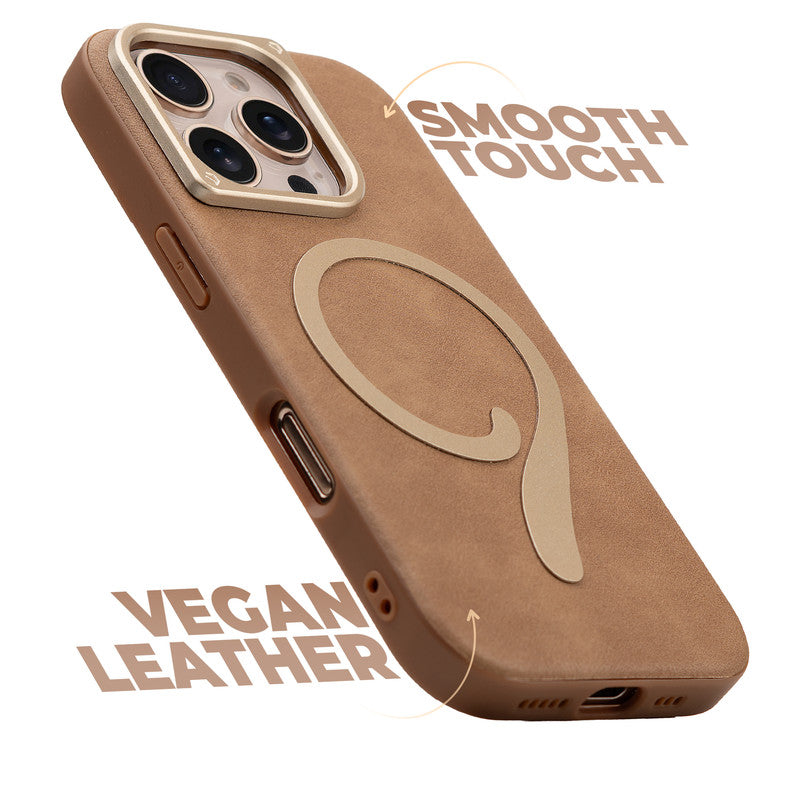 Prime Leather Wireless Charging Compatible Case for Apple iPhone 16 Pro