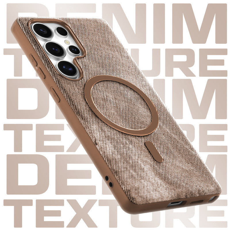 Classic Denim Finish Back Case For Samsung S24 Ultra 5G With Wireless Charging Support Support