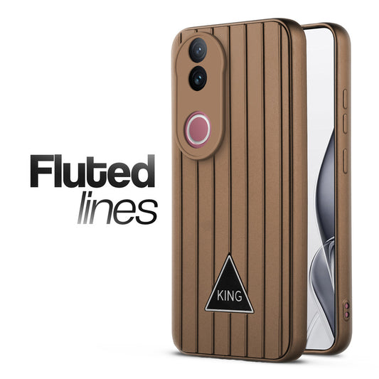 Glossy Matte Line Texture Back Cover for Vivo V50e 5G