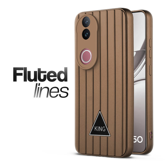 Glossy Matte Line Texture Back Cover for Vivo V50 5G