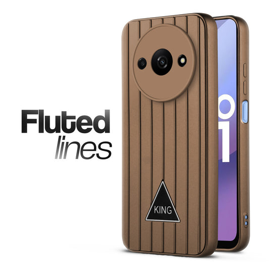 Glossy Matte Line Texture Back Cover for Poco C61