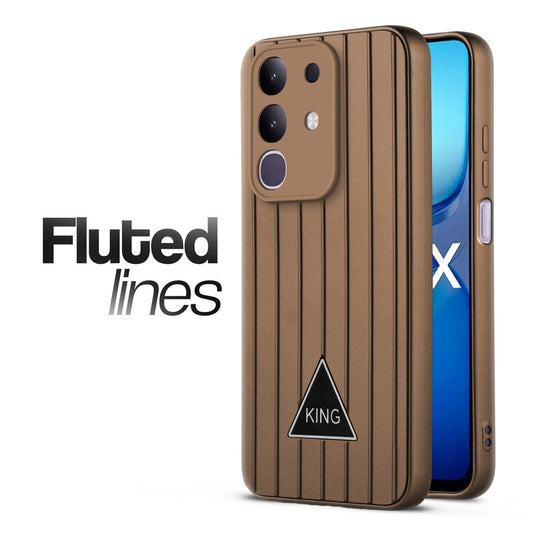 Glossy Matte Line Texture Back Cover for iQOO Z10x 5G