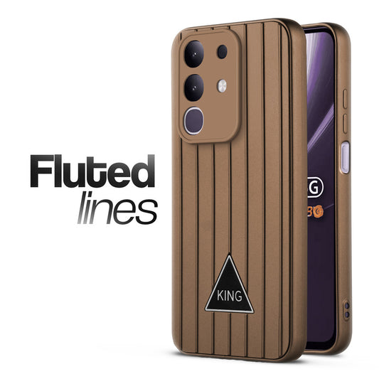Glossy Matte Line Texture Back Cover for Vivo T4x 5G