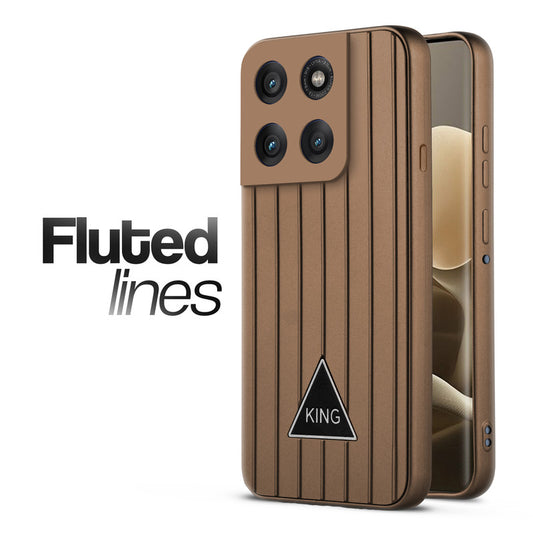 Glossy Matte Line Texture Back Cover for Motorola Moto Edge 60 Pro 5G