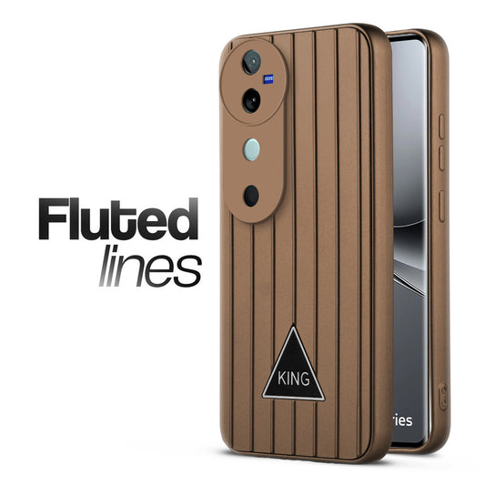 Glossy Matte Line Texture Back Cover for Vivo V40 Pro 5G