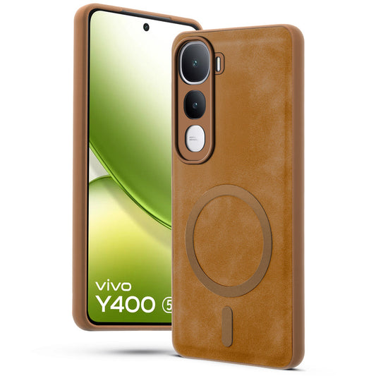 Cushion Grip Leather Case for Vivo Y400 5G