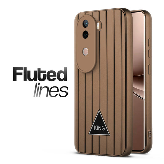 Glossy Matte Line Texture Back Cover for Vivo V40e 5G
