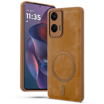Cushion Grip Leather Case for Motorola Moto G96 5G