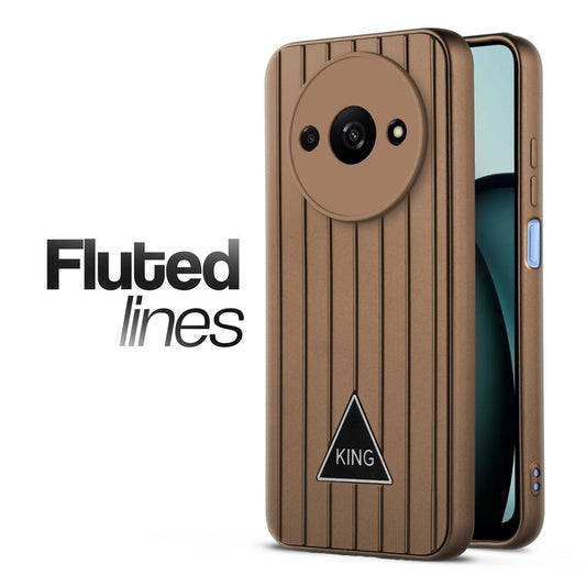 Glossy Matte Line Texture Back Cover for Redmi A3 2024