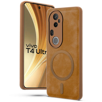 Cushion Grip Leather Case for Vivo T4 Ultra 5G