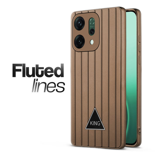 Glossy Matte Line Texture Back Cover for Oppo Reno 14 Pro 5G