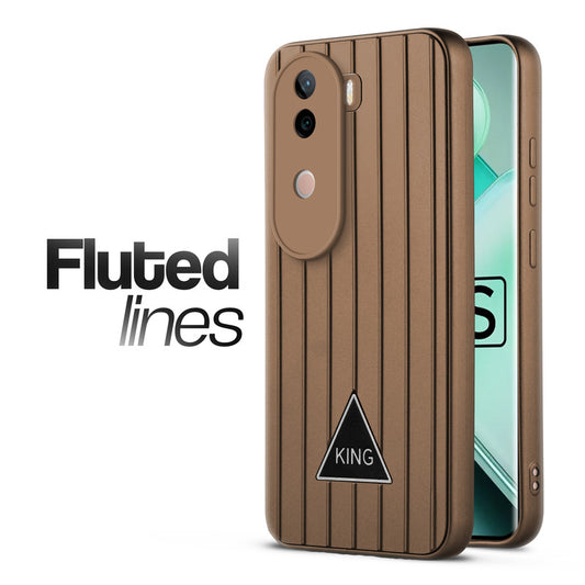 Glossy Matte Line Texture Back Cover for iQOO Z9s 5G