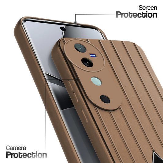 Glossy Matte Line Texture Back Cover for Vivo V40 Pro 5G