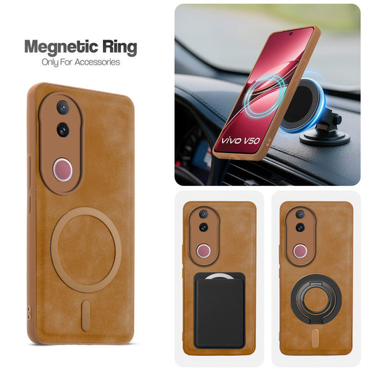 Cushion Grip Leather Case for Vivo V50e 5G