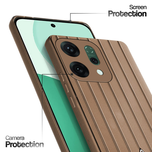 Glossy Matte Line Texture Back Cover for Oppo Reno 14 Pro 5G