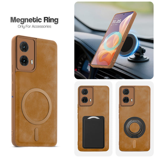 Cushion Grip Leather Case for Motorola Moto G85 5G