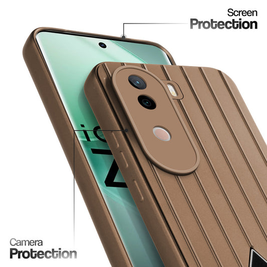 Glossy Matte Line Texture Back Cover for iQOO Z9s 5G