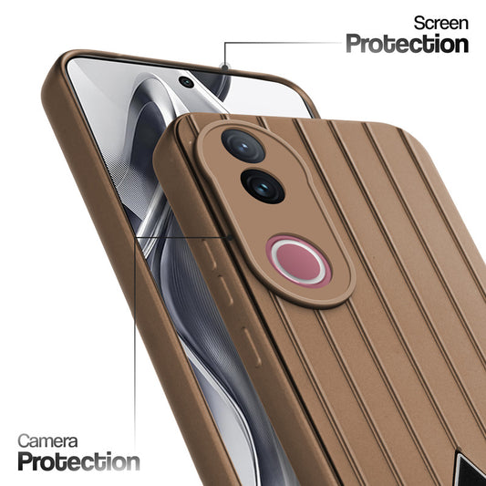 Glossy Matte Line Texture Back Cover for Vivo V50e 5G