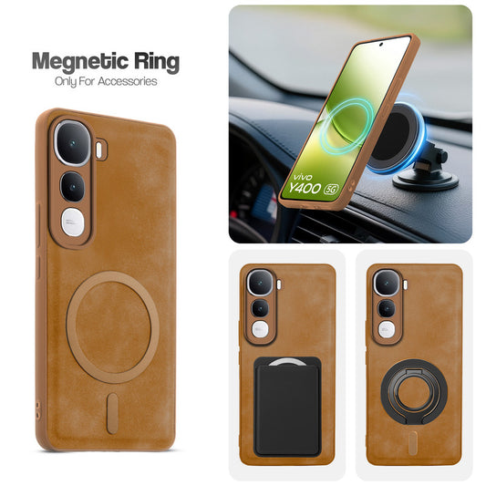 Cushion Grip Leather Case for Vivo Y400 5G
