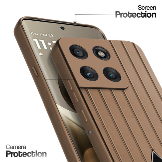 Glossy Matte Line Texture Back Cover for Motorola Moto Edge 60 Pro 5G