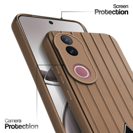 Glossy Matte Line Texture Back Cover for Vivo V50 5G