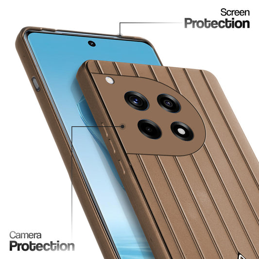 Glossy Matte Line Texture Back Cover for OnePlus 12R 5G