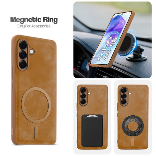 Cushion Grip Leather Case for Samsung A55 5G