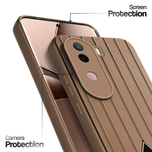 Glossy Matte Line Texture Back Cover for Vivo V40e 5G