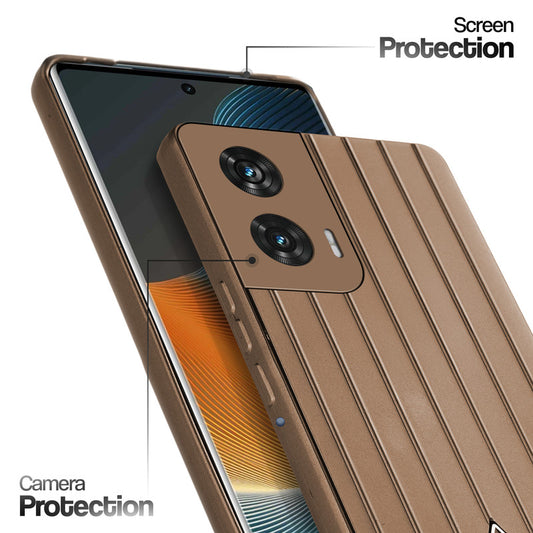 Glossy Matte Line Texture Back Cover for Motorola Moto Edge 50 Fusion 5G