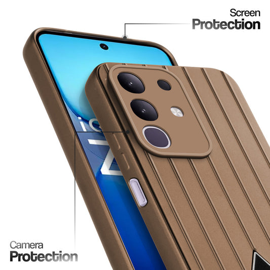 Glossy Matte Line Texture Back Cover for iQOO Z10x 5G