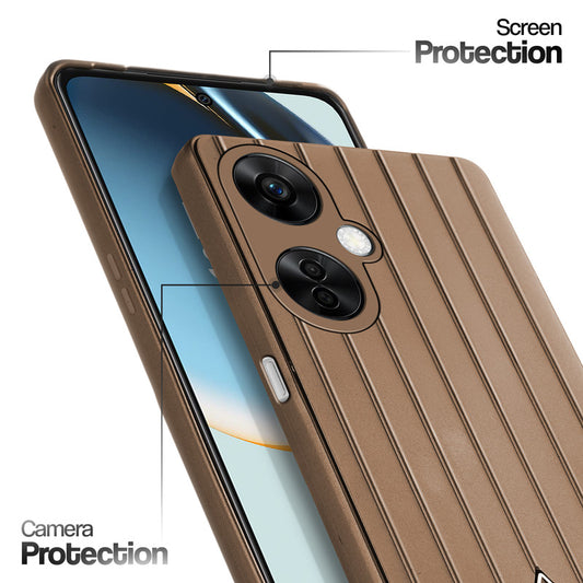 Glossy Matte Line Texture Back Cover for OnePlus Nord CE 3 Lite 5G