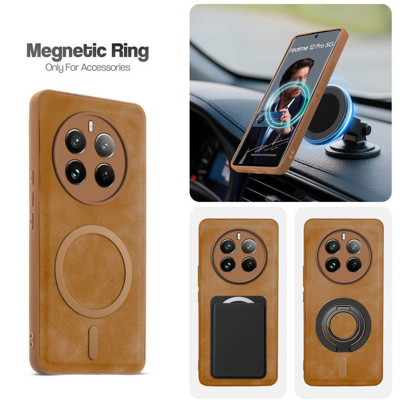 Cushion Grip Leather Case for Realme 12 Pro 5G