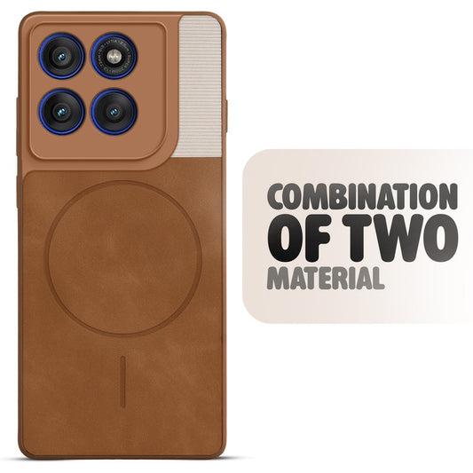 Hybrid PU Leather Matte Cover for Motorola Moto Edge 60 Pro 5G