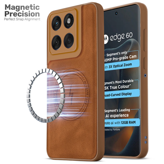 Refined PU Leather Case for Motorola Moto Edge 60 5G