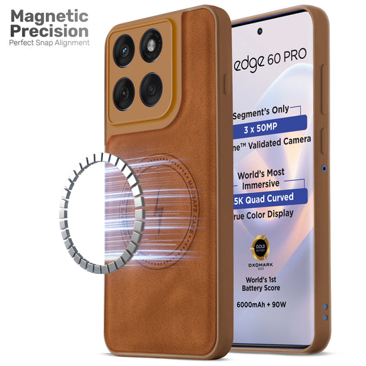Refined PU Leather Case for Motorola Moto Edge 60 Pro 5G