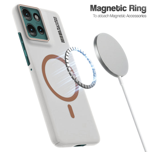 Frosted Sleek Matte Wireless Charging Support Back Cover Case for Motorola Moto Edge 50 5G With Raised Camera Protection