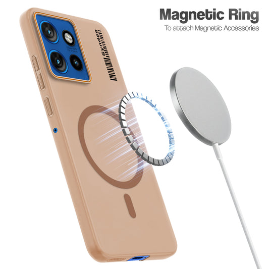 Colourful Frosted Matte Wireless Charging Support Back Cover Case for Motorola Moto Edge 50 Neo 5G With Raised Camera Protection