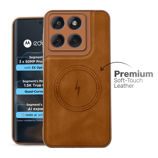 Refined PU Leather Case for Motorola Moto Edge 60 5G