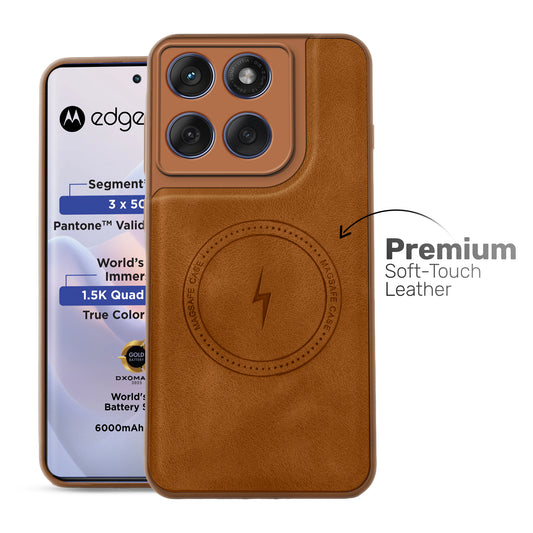 Refined PU Leather Case for Motorola Moto Edge 60 Pro 5G