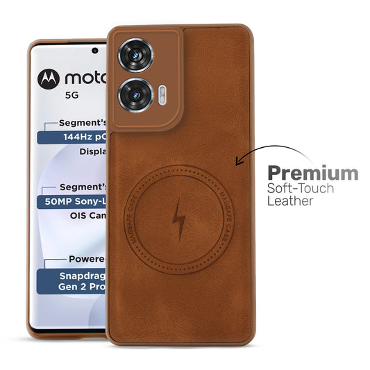 Refined PU Leather Case for Motorola Moto G96 5G