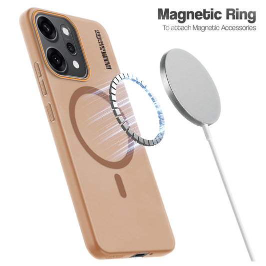 Colourful Frosted Matte Wireless Charging Support Back Cover Case for Oppo Reno 14 Pro 5G With Raised Camera Protection