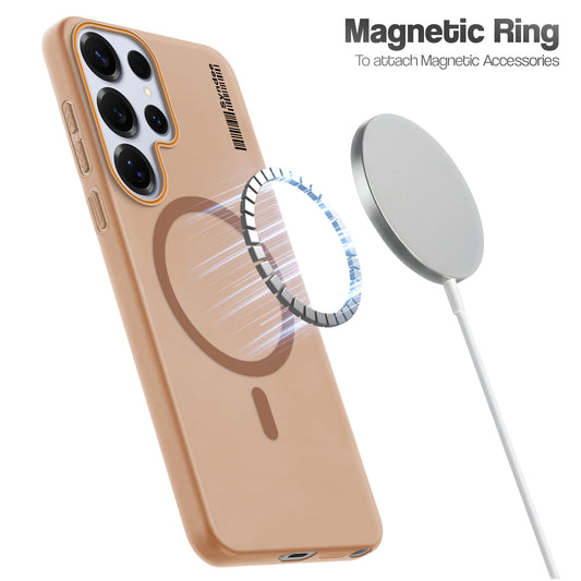 Colourful Frosted Matte Wireless Charging Support Back Cover Case for Samsung S25 Ultra 5G With Raised Camera Protection